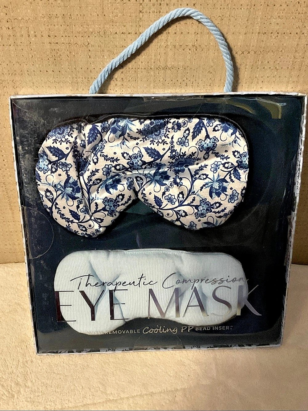 Primrose Therapeutic Compression Eye Mask Floral Blue & White